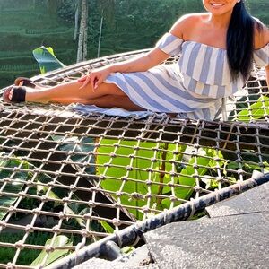 Striped Wrap Skirt and Top